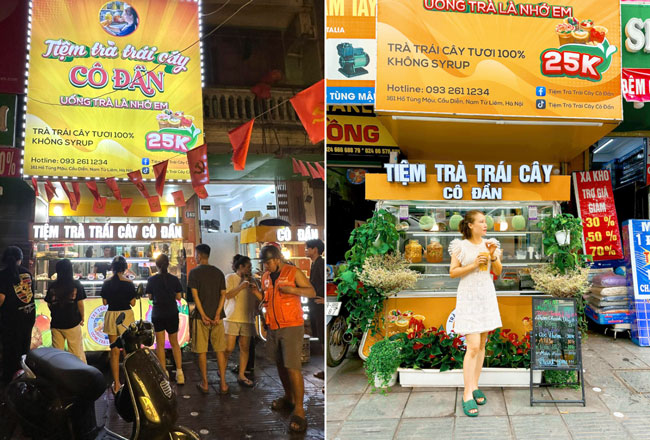 Decal xe trà sữa phong cách