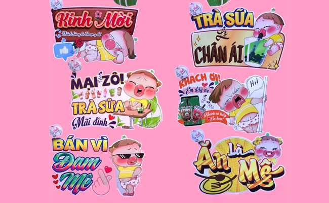 Decal xe trà sữa