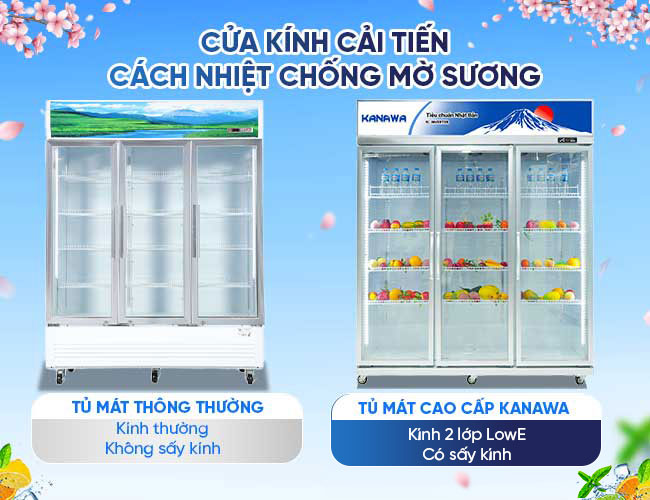Tủ mát Kanawa có sấy kính