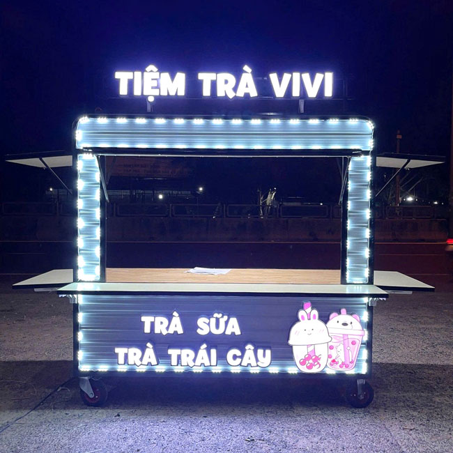 Thiết kế xe bán trà sữa độc đáo