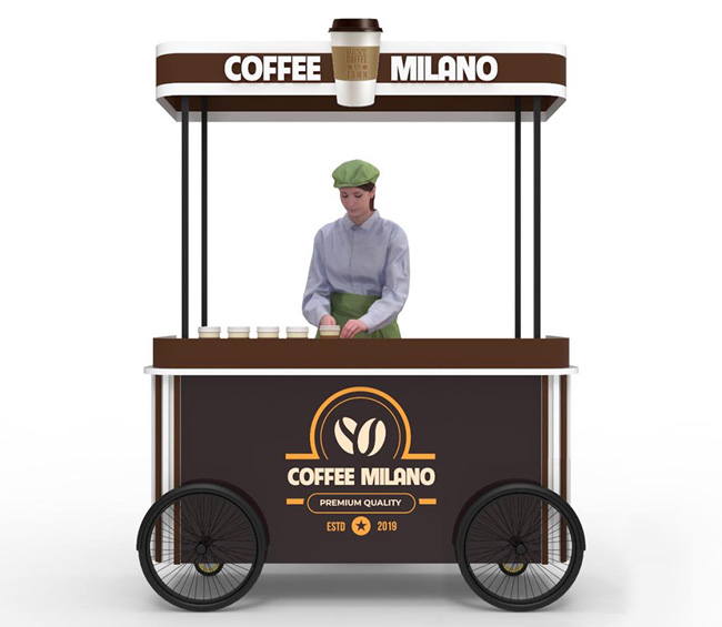 Xe đẩy bán cà phê Milano