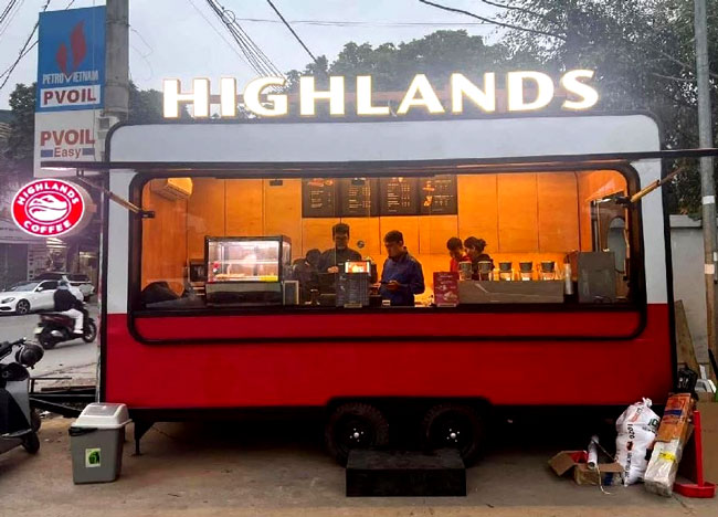 Xe cafe Highland hot hiện nay