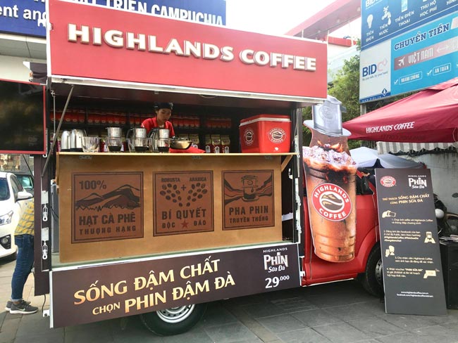 Xe bán cà phê highland