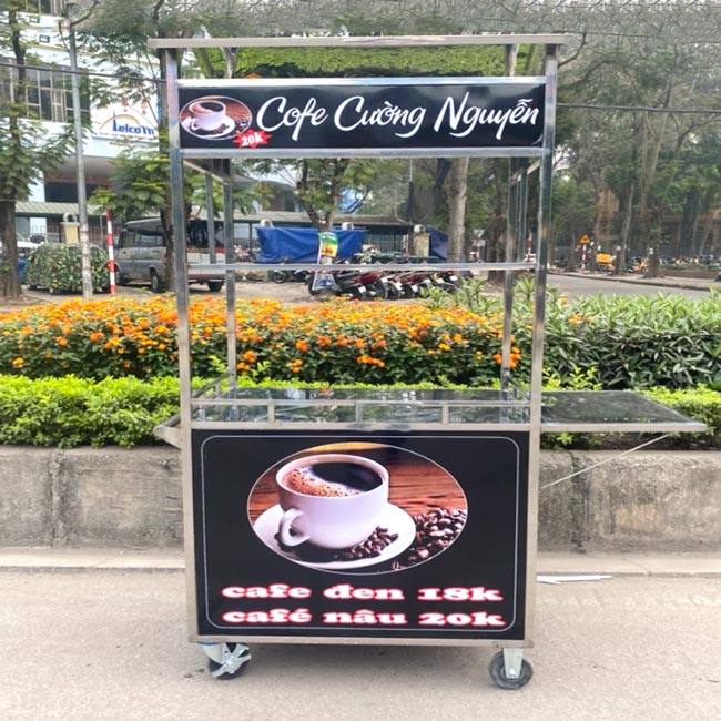 Xe bán cafe 90cm mẫu số 3 