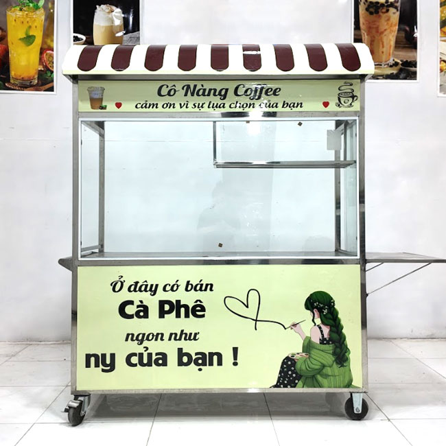 Xe đẩy bán cà phê mini