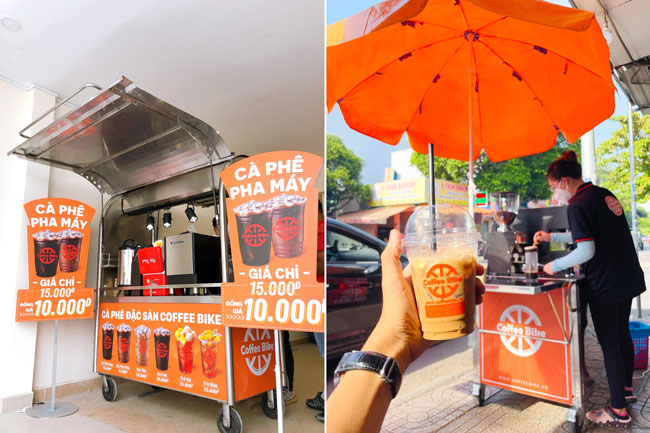 Xe đẩy bán coffee bike