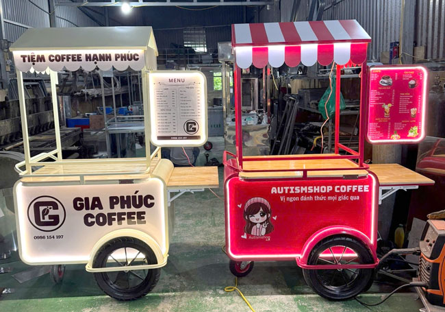 Xe gỗ bán cà phê giá rẻ