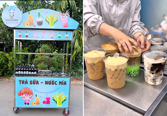 xe trà sữa mang đi tiện lợi