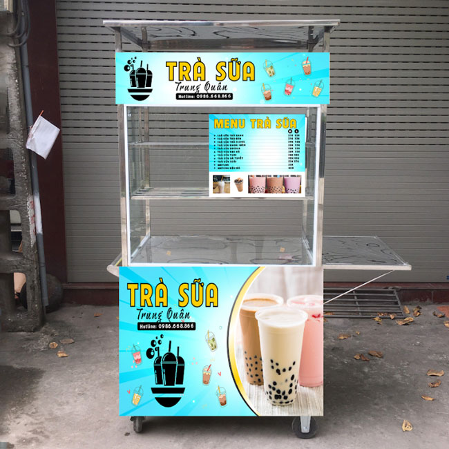 Mẫu xe bán trà sữa mini 1m mẫu 2