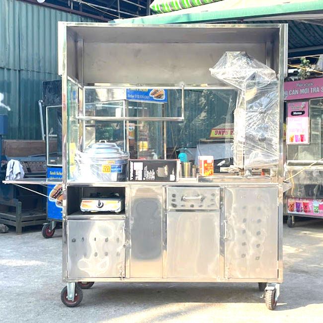 Xe đẩy bán xôi full tiện ích