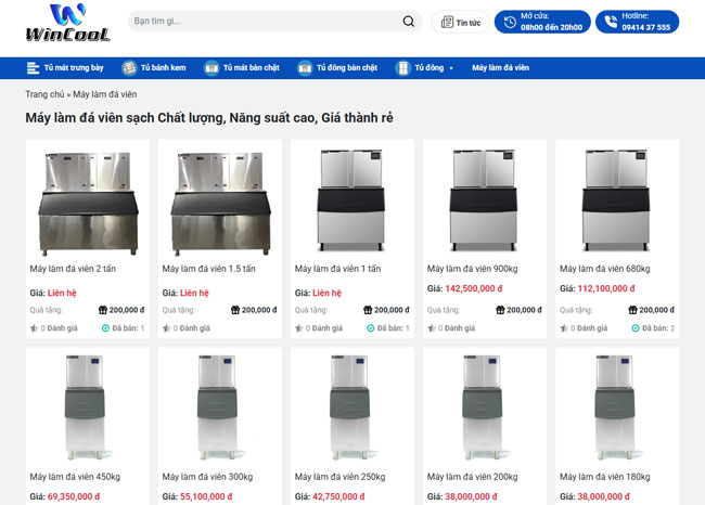 Máy làm đá viên tại WinCool