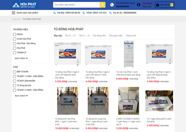 Tủ đông Hòa Phát