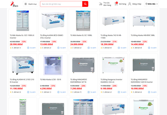Tủ đông tại Pico Retail