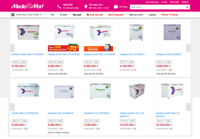 Mua tủ đông tại Mediamart