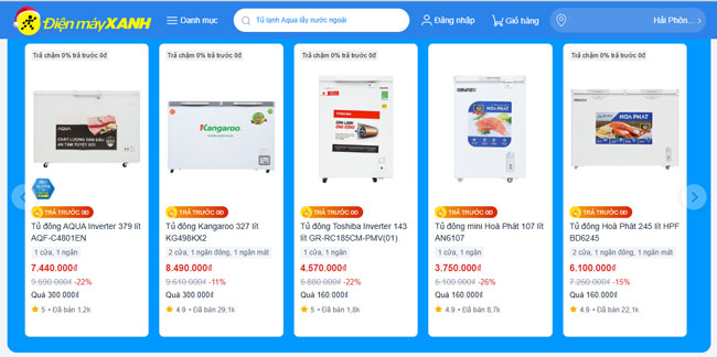 Tủ đông bán tại Điện máy XANH