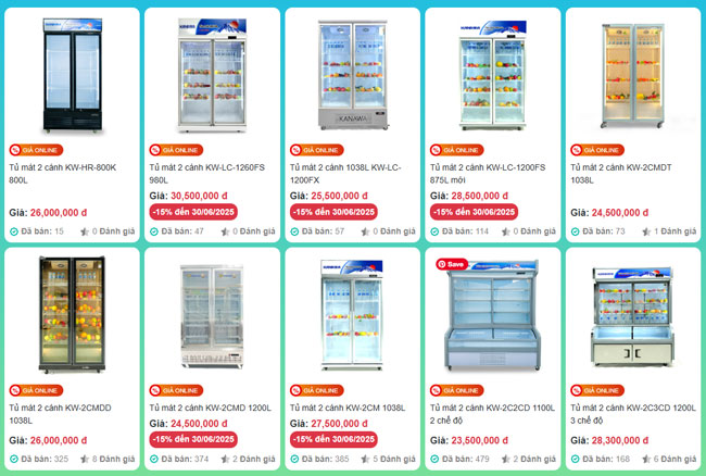 Tủ mát cỡ vừa