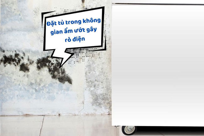 Tủ bánh kem bị rò điện do setup nơi ẩm ướt