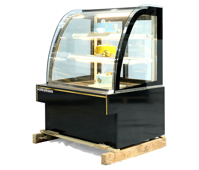 Loại 3 tầng 90cm kính cong có bệ lồi