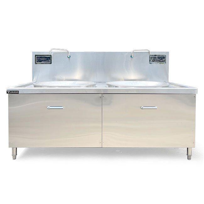 Bếp xào điện 2 họng 2m liền chảo