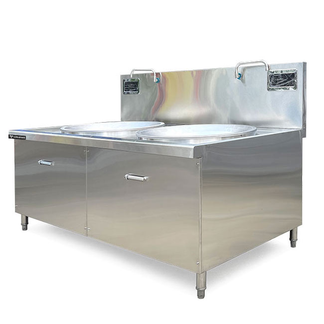 Bếp xào điện 2 họng 2m liền chảo