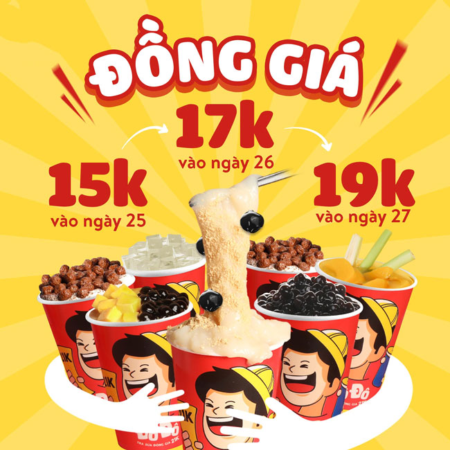 Khuyến mại tr&agrave; sữa xe đẩy vỉa h&egrave;