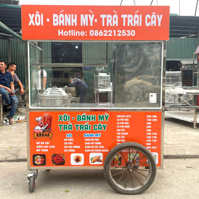 Decal xe b&aacute;nh m&igrave; k&egrave;m thức uống