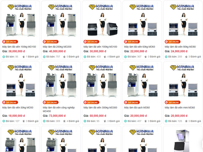 Báo giá máy làm đá viên tại Kanawa