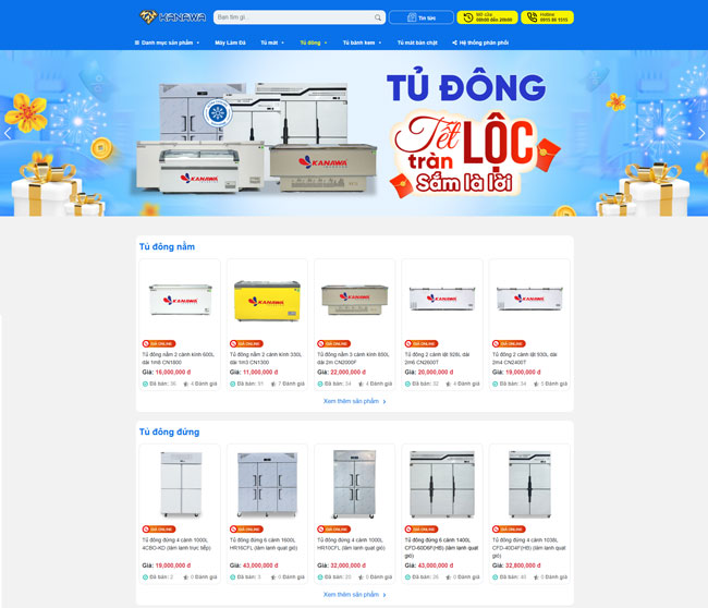 Website bán tủ đông online