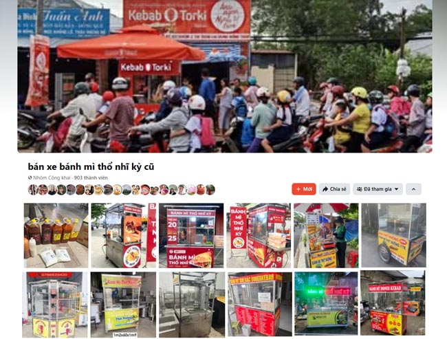 Xe b&aacute;nh m&igrave; Thổ Nhĩ Kỳ cũ tr&ecirc;n hội nh&oacute;m