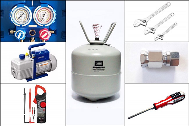 Chuẩn bị dụng cụ nạp gas