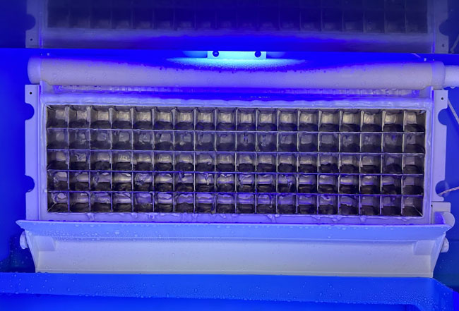 Nước vào khay tạo đá