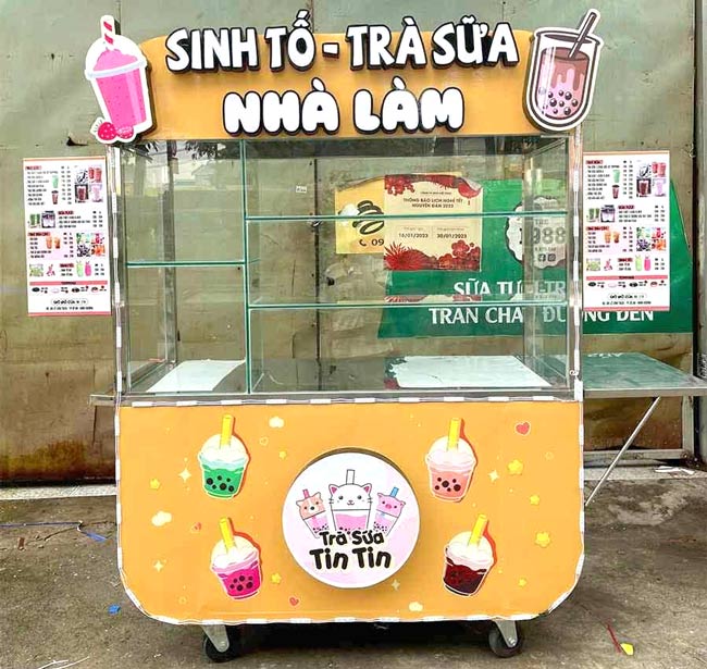 Thiết kế xe sinh tố kết hợp tr&agrave; sữa