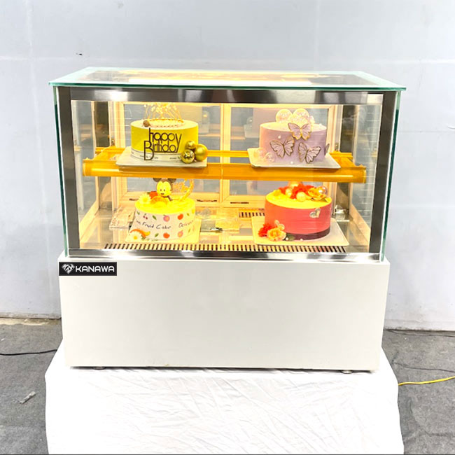 Tủ 2 tầng kính vuông 90cm