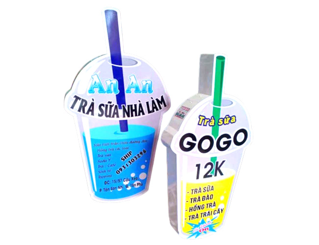 Hộp đ&egrave;n ly tr&agrave; sữa 3D