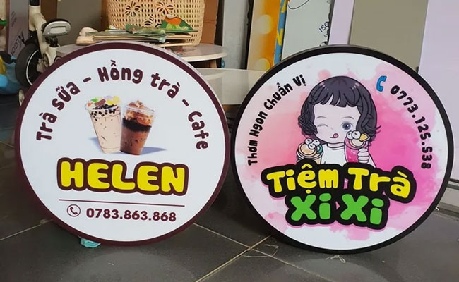 hộp đèn xe trà sữa