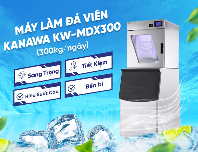 Máy làm đá 300kg có kính cho bếp công nghiệp
