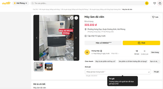 Website thanh l&yacute; m&aacute;y l&agrave;m đ&aacute; vi&ecirc;n tại Hải Ph&ograve;ng