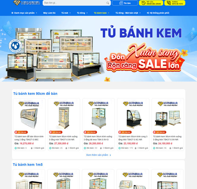 Mua tủ b&aacute;nh kem trực tuyến