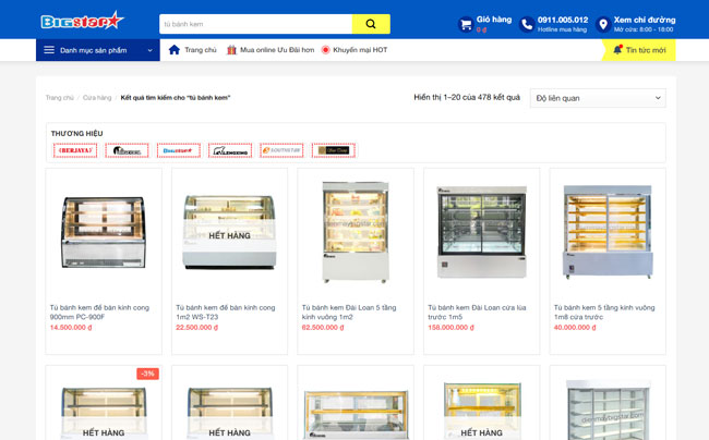 Mua tủ trưng b&agrave;y b&aacute;nh kem trực tuyến