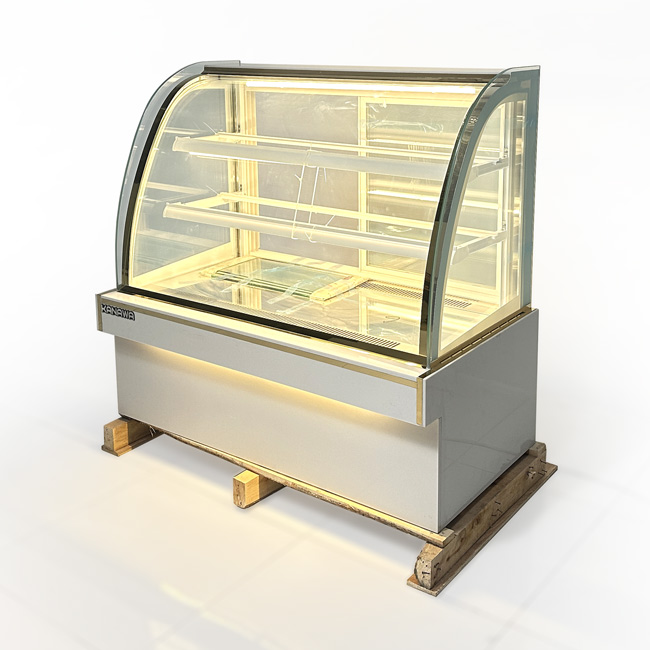 Tủ trưng bày bánh kem 90cm 3 tầng kính cong