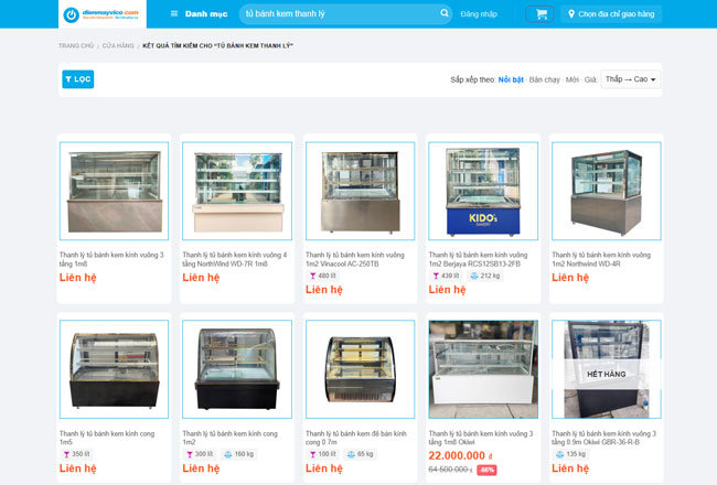 Điện máy Vico thanh lý tủ bánh kem Đà Nẵng