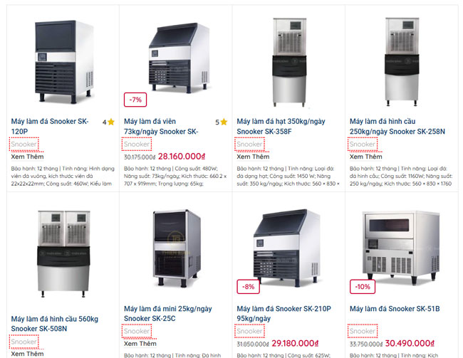 M&aacute;y l&agrave;m đ&aacute; vi&ecirc;n thương hiệu Snooker