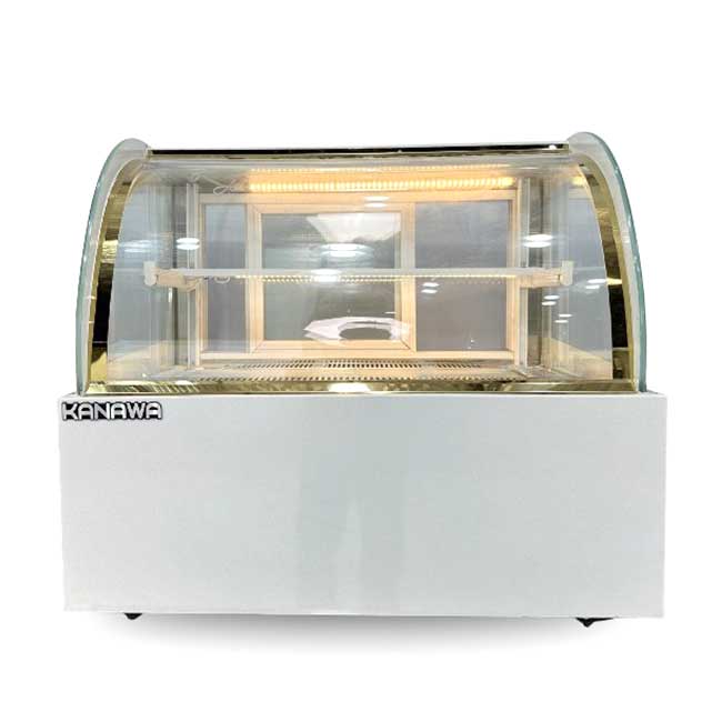 Tủ bánh kem để bàn 90cm kính cong 2 tầng TBK2T-0.9BC
