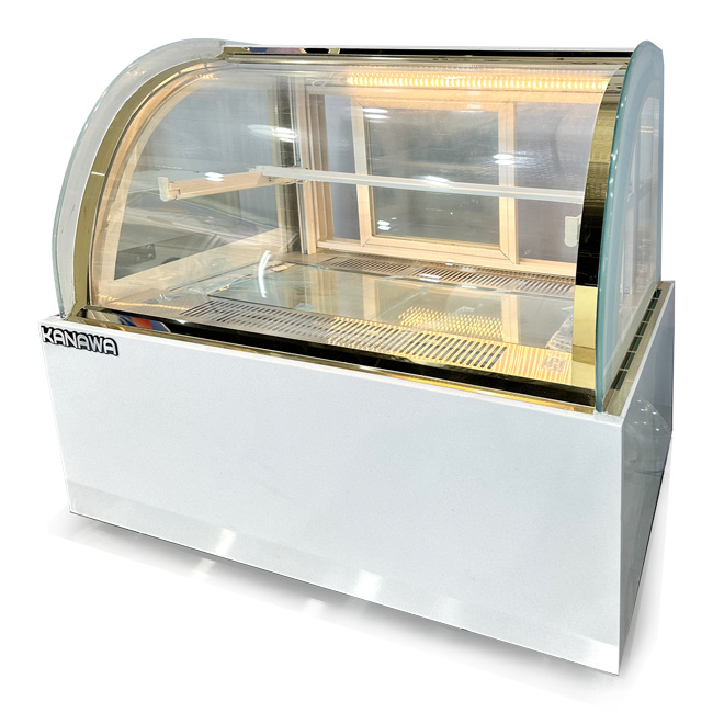 Tủ bánh kem để bàn 90cm kính cong 2 tầng TBK2T-0.9BC