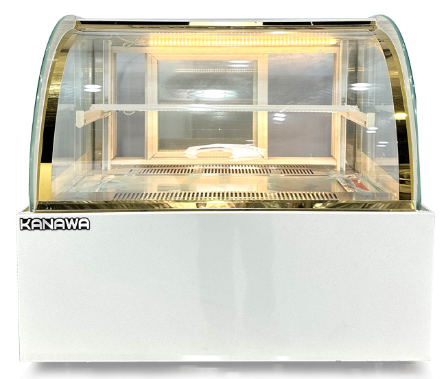 Tủ b&aacute;nh kem 90cm để b&agrave;n k&iacute;nh cong 2 tầng