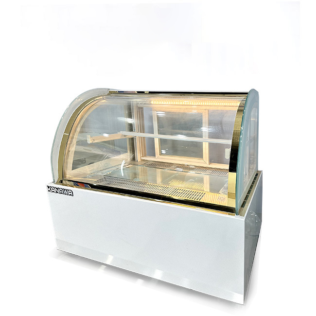 Tủ bánh kem để bàn 90cm kính cong 2 tầng TBK2T-0.9BC