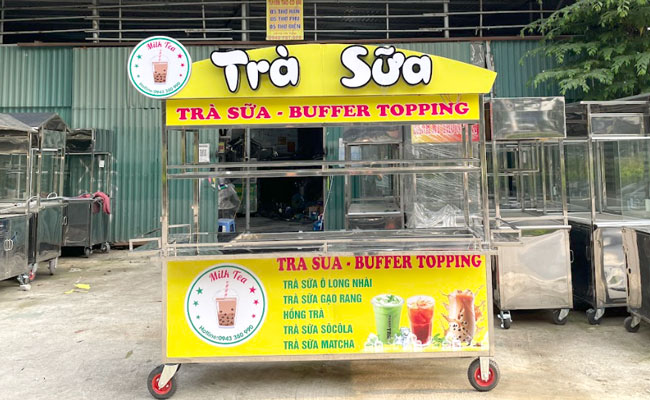 Trang tr&iacute; xe đẩy tr&agrave; sữa