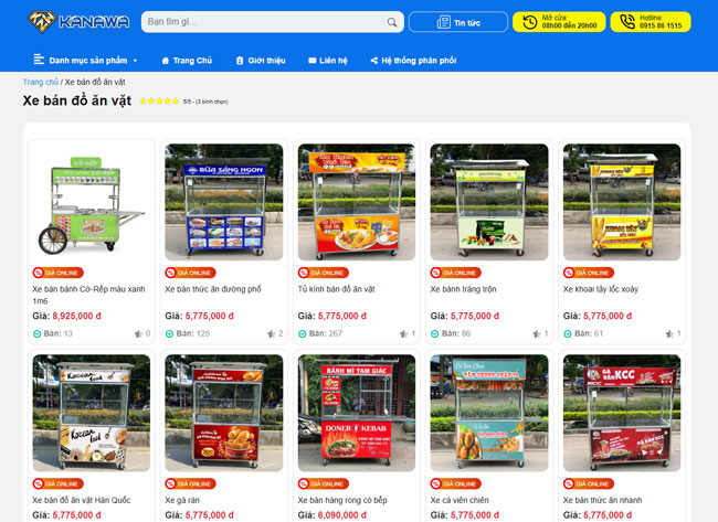 Mua xe đẩy b&aacute;n đồ ăn vặt online