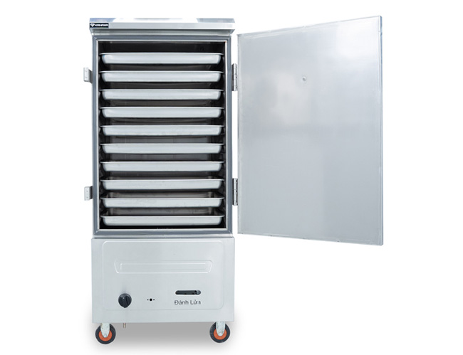 mua tủ hấp b&aacute;nh bao bằng gas 10 khay
