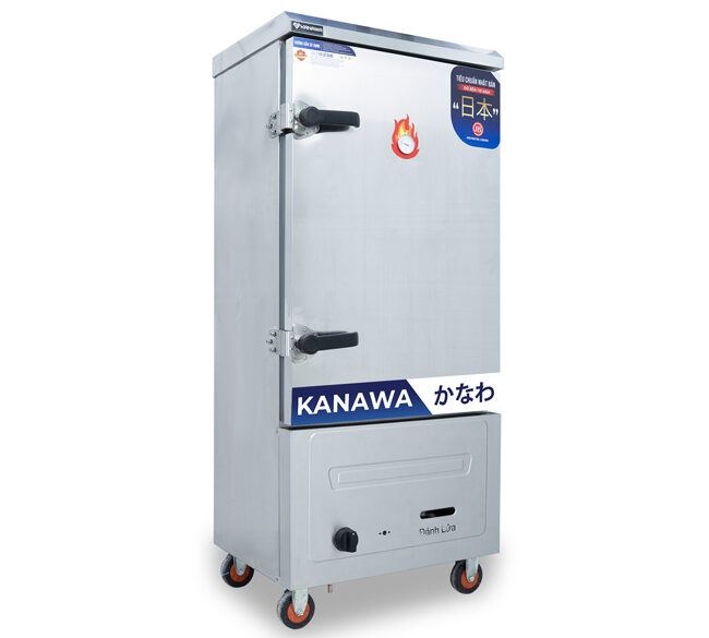 Tủ hấp banh bao gas 10 khay kanawa